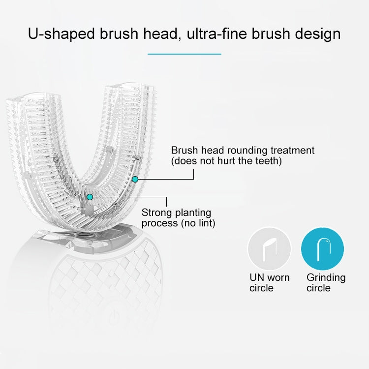 White silicone U-shaped brush head on base showing fine bristle tips