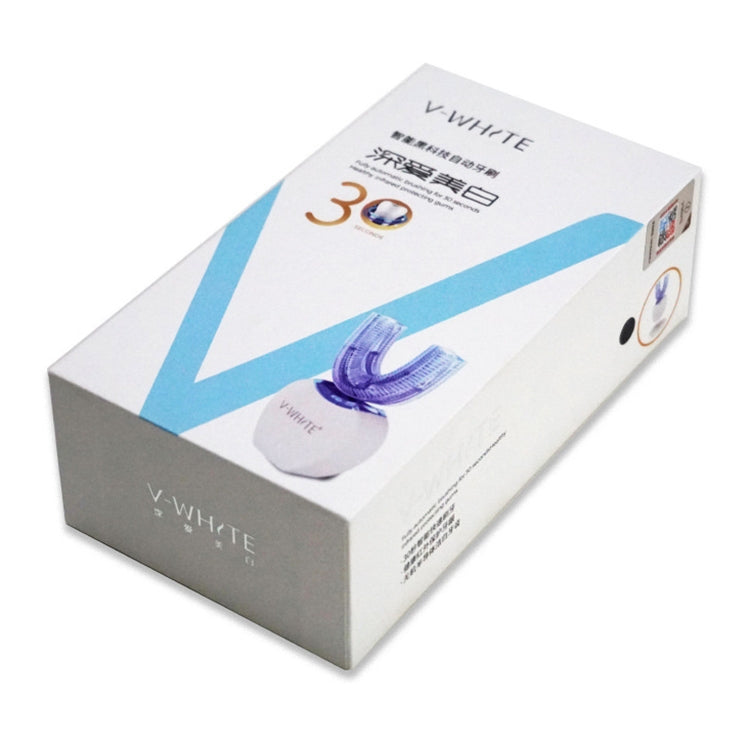 V-White 3-mode electric silicone toothbrush retail box with illustrated device