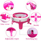 Kids knitting machine toy with labeled parts: steady base and adjustable organ