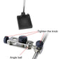Metal tightening knob and angle ball joint on spring stand with hanging base pad