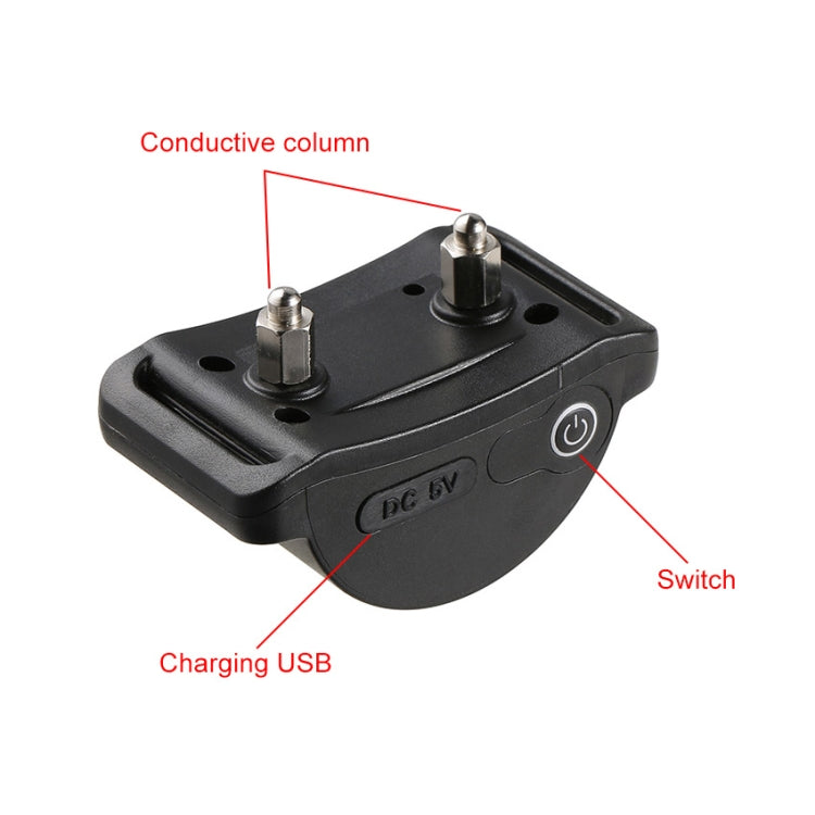 Black charging remote for dog training collar with USB charging port and switch