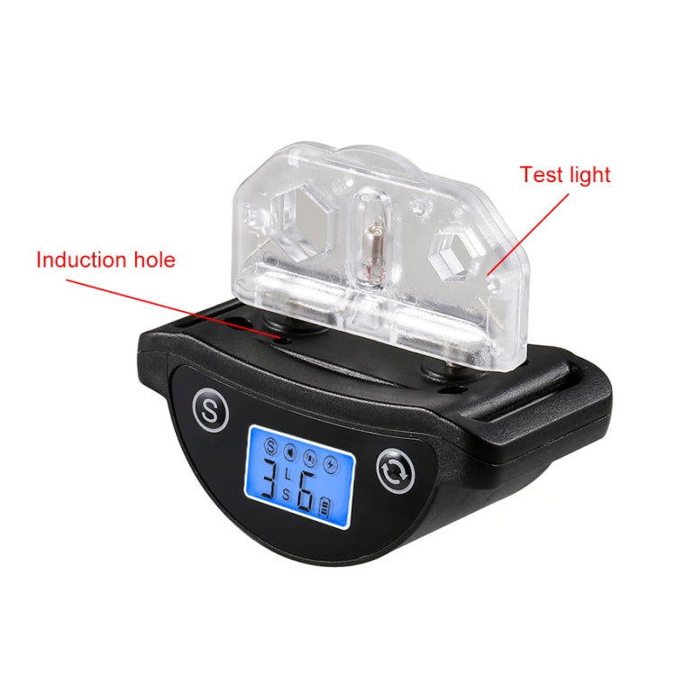 Black test light remote device with LCD screen and transparent protective cover
