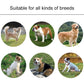 Dog training collar remote shown with illustrations of different dog breeds
