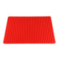 Red silicone food pad, rectangular, textured grid surface