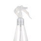 Clear plastic trigger spray bottle with curved spray handle