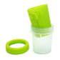 Green silicone bristle insert and cap for a pet foot cleaning cup
