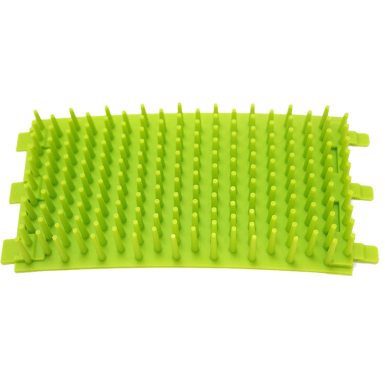 Lime green silicone bristle cleaning pad for pet foot bath cup