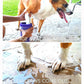 Pet foot cleaning cup being used on a dog’s paws