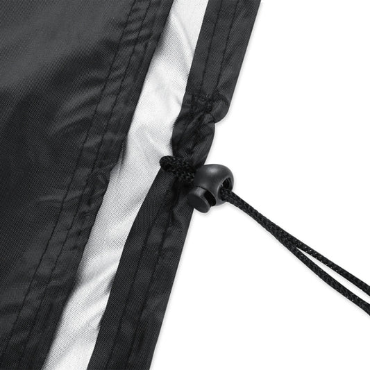 Black drawstring tie on waterproof furniture cover edge