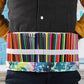 Canvas roll-up pencil case with multicolor 48 slots, galaxy print band and drawstring