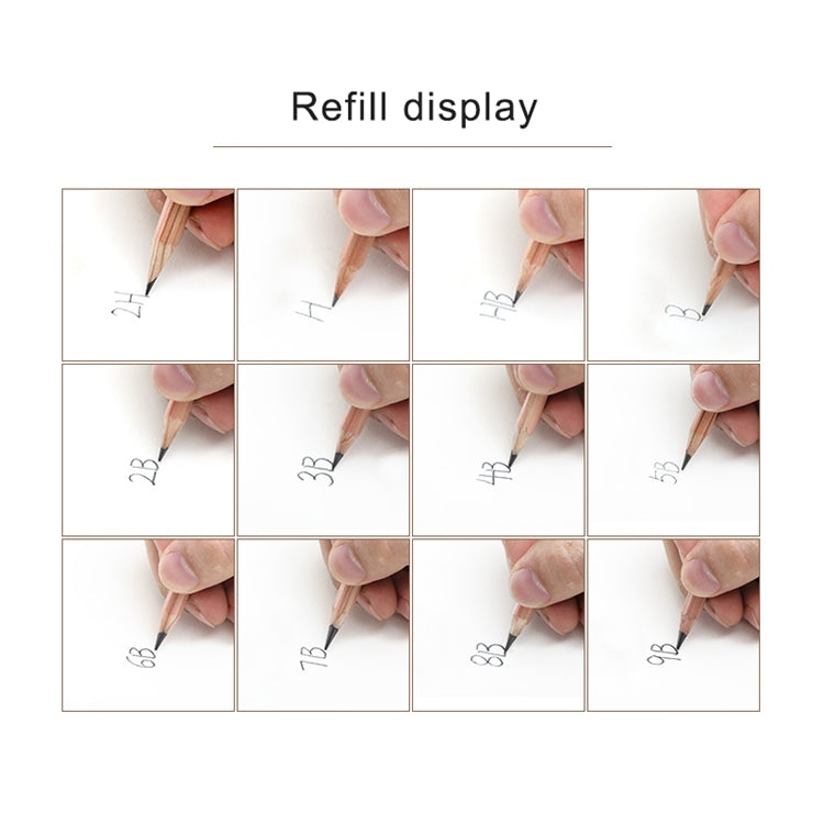 Refill-style grid showing small graphite marks made with a 2B pencil