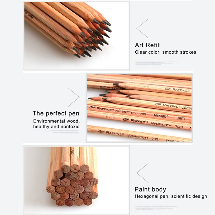 Wooden 2B graphite art pencils with sharpened points and smooth black lines