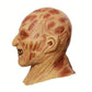 Skeleton burn latex face mask, three-quarter view with textured scars and teeth