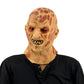 Skeleton burn latex face mask with snarling grin and yellow teeth, front view