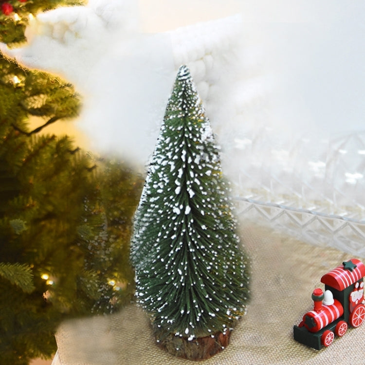 Artificial tabletop Christmas tree, dark green flocked needles, 20cm height.