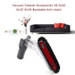 Bendable vacuum cleaner accessory with transparent nozzle and red/black bristle brush head