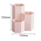 Pink hexagon pen holder with size 110mm by 120mm