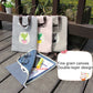 Set of gray cactus-pattern canvas file bags with open organizer compartments.