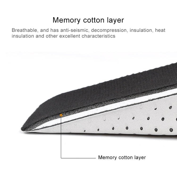 Close-up of height insert layers with black surface and white dotted foam edge