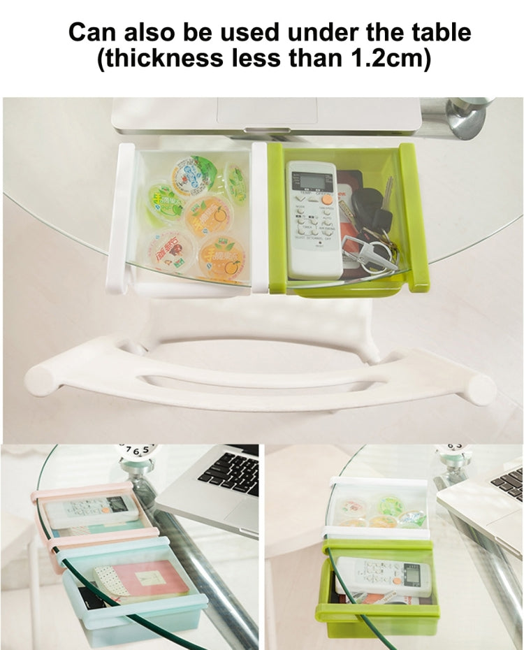 White drawer-style fridge storage rack with rounded pull handles inside an appliance
