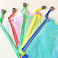 Assorted color zipper mesh stationery pouches with dark zipper pulls