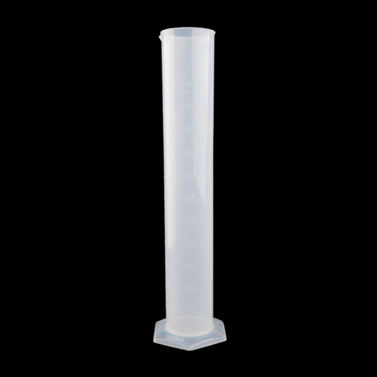 1000 mL graduated plastic measuring cylinder with translucent body and wide base