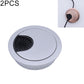 Round desk hole cover, brushed silver finish with black vent insert (2-pack)