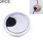 Round desk hole cover, shiny silver finish with black vent insert (2-pack)