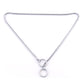 Silver metal snake chain pet collar with two ring clasp