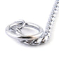 Silver ring clasp detail on snake chain pet collar