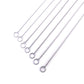 Silver snake chain pet collars with round rings, multiple pieces