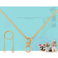 Gold-tone snake chain pet collar with round ring and linked charms