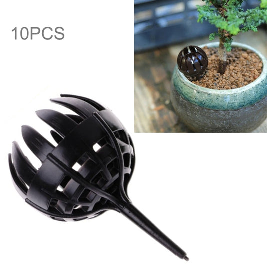 Bonsai fertilizer dispenser tool, black spherical cage with long handle