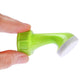 Handheld water sprayer nozzle with green handle and white spray head