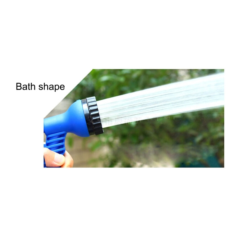 Multifunction garden water spray gun showing bath-shape wide spray pattern
