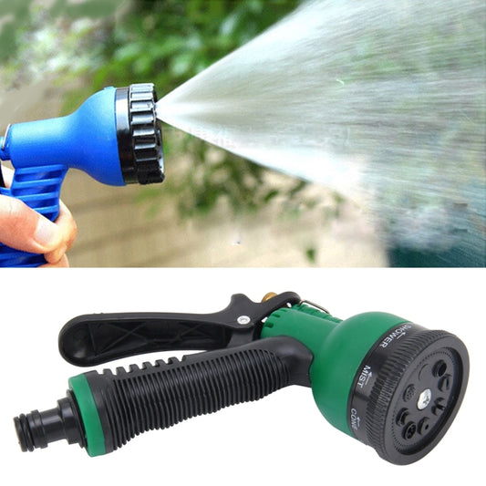 Blue handheld garden water spray gun with adjustable nozzle collar, strong water stream