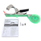 Green tape tying machine with instruction sheet and transparent tape roll, black grip