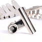 Chrome-silver round binder clip with loop top and bar holder