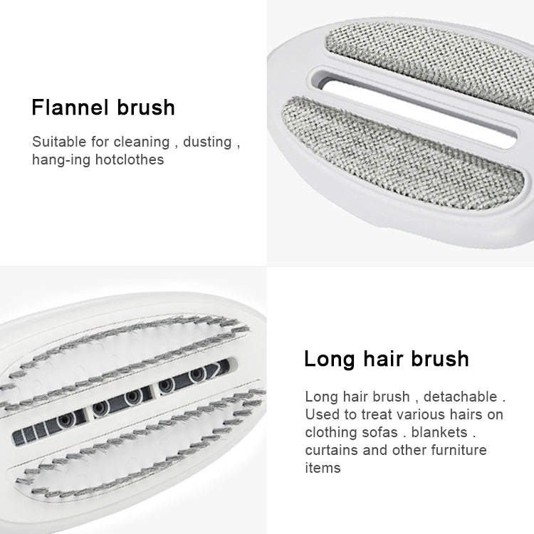 Two detachable brush heads: flannelette and long-hair for handheld fabric steamer