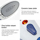 Ceramic base plate with steam vents and one-button steam switch on steamer