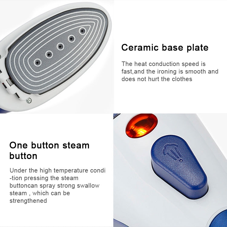 Ceramic base plate with steam vents and one-button steam switch on steamer