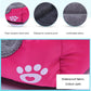 Red and black waterproof pet kennel mat panel with white paw icon