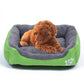 XXL dog kennel mat with grey plush top and green base, white paw logo