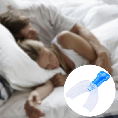Clear mouthpiece with blue handle, EVA stop-snoring set accessory