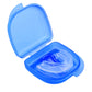 Blue EVA storage case with clear insert mouthpiece for stop-snoring set