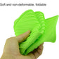 Green silicone foldable water filter mat shown compact and soft