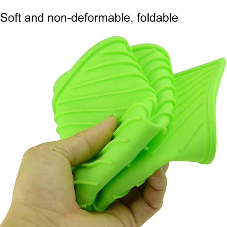 Green silicone foldable water filter mat shown compact and soft