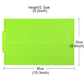 Lime green silicone foldable drain mat with ridged lines and tabs