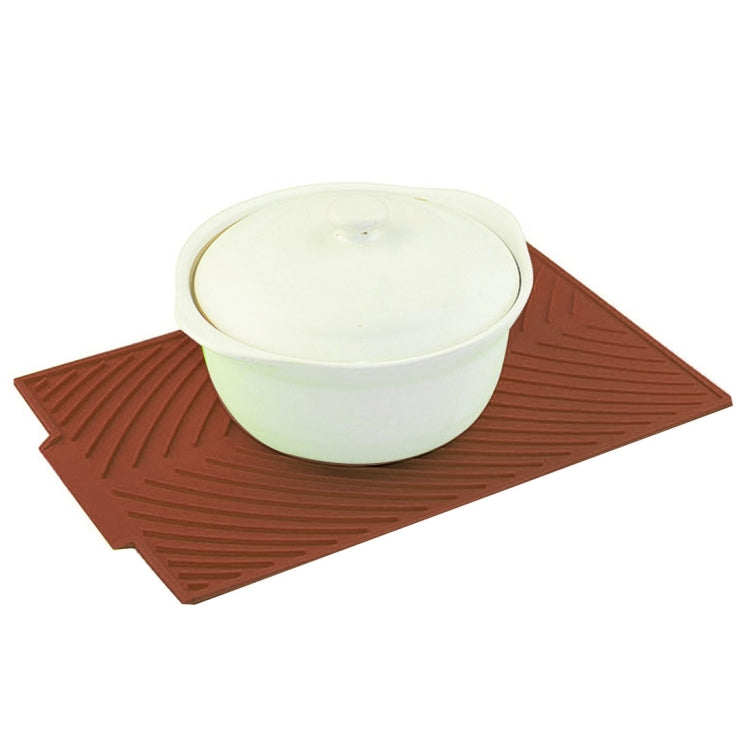 Coffee-brown silicone foldable water filter mat with white bucket container