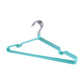 Set of 10 mint green PVC-coated clothes hangers, chrome hook